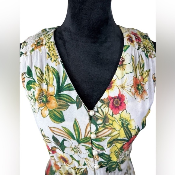 ECI New York White Floral Sleeveless Maxi Dress Size S - Picture 2 of 9